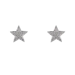 Boucles d'Oreilles étoiles Diamants Or Blanc