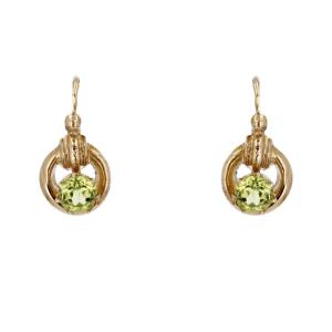 Yellow Gold And Peridots Sleepers