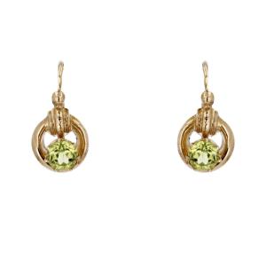 Yellow Gold And Peridots Sleepers