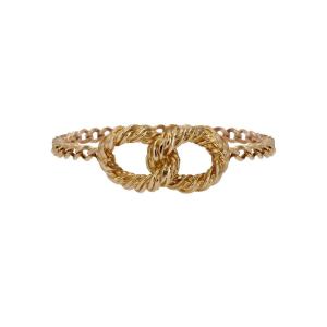 Yellow Gold Chain Ring With Intertwined Loops