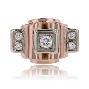 Rose Gold Diamond Tank Ring