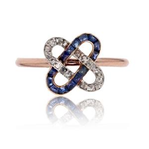 Old Ring With Diamonds And Sapphires