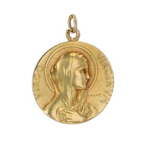 Médaille Or Vierge Marie Signée Vernon