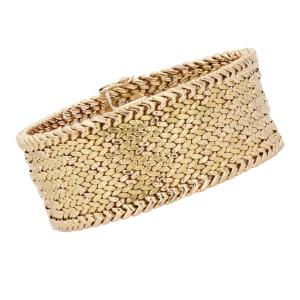 Yellow Gold Polish Mesh Bracelet