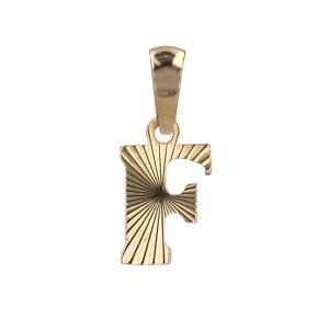 Yellow Gold Letter F Charm