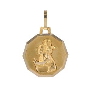 Saint Christopher Medal Yellow Gold