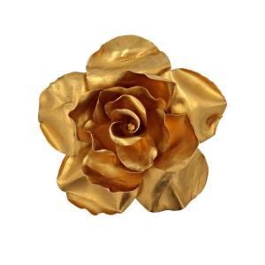 Old Rose Brooch In Yellow Gold