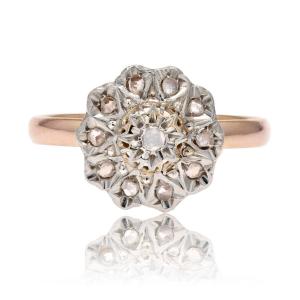 Bague Fleur Diamants Or Rose