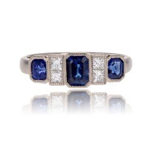 Sapphire And Diamond Garter Ring