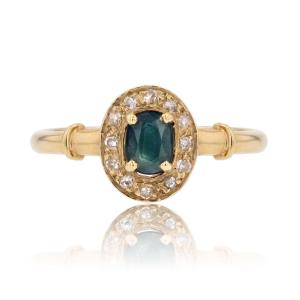 Used Yellow Gold Sapphire Diamond Ring