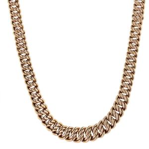 Falling Curb Yellow Gold Necklace