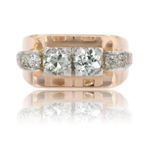 Bague tank diamants