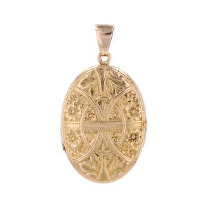 Pendentif ancien médaillon floral