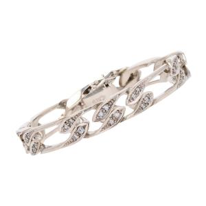 Bracelet gourmette or blanc diamants