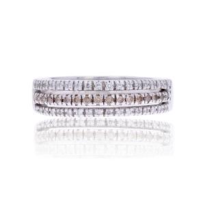 Triple Row Diamond Bangle Ring