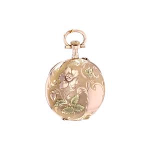 Antique Watch Pendant In Rose Gold And Green