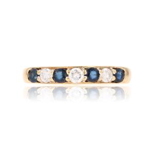 Half Wedding Band With Sapphires And Diamonds