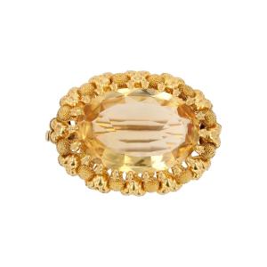 Broche ancienne citrine et or jaune