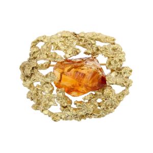 Broche Stern Citrine brute