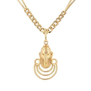 Chaine en or jaune et son pendentif Masai