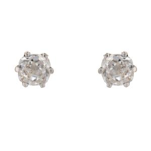 Puces d'oreilles ancienne diamants taille coussin