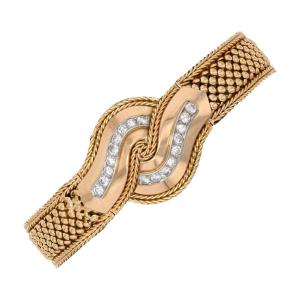 Montre bracelet vintage Uti or et diamants