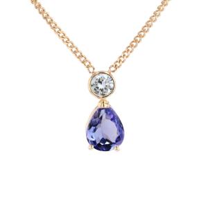 Tanzanite And Diamond Gold Necklace