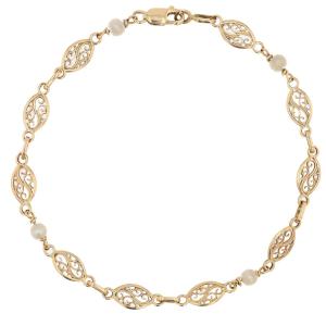 Bracelet filigranes or et perles