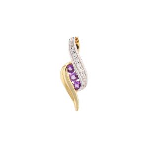Amethyst And Diamond Pendant, Pre-owned Gold