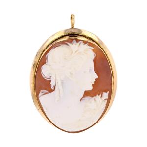 Broche pendentif camée or jaune
