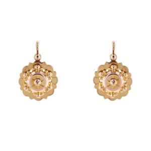 Rose Gold Flower Beaded Sleepers