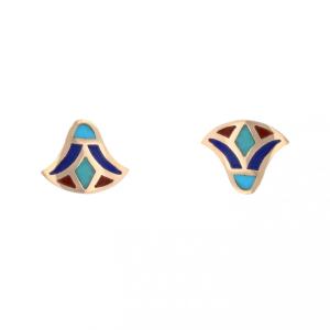 Egyptian Gold Enamel Earrings
