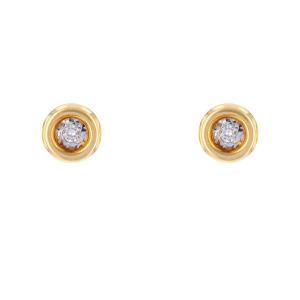Round Diamond Earrings In Yellow Gold