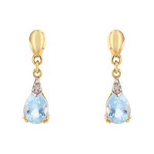 Topaz Diamond Earrings Yellow Gold