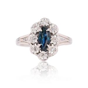 Marquise Sapphire Diamond Ring