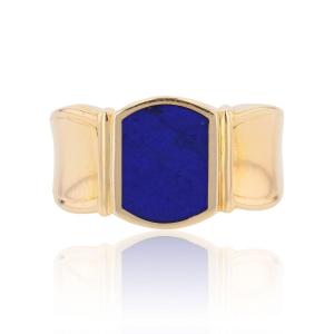 Chevalière lapis-lazuli et or