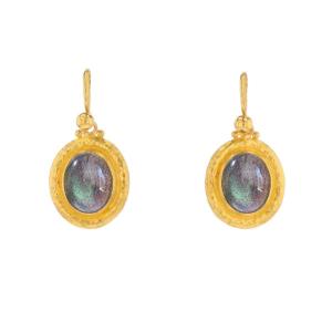 Boucles d'oreilles or et labradorites Gurhan