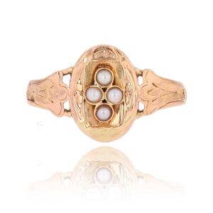 Bague perles fines 19ème siècle