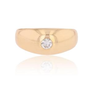 Bague jonc diamant or jaune