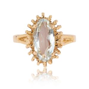 Bague aigue-marine cordelette d'or