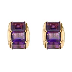Clips d'oreilles améthystes vintage
