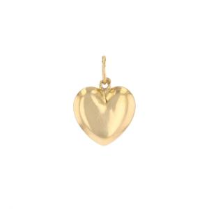 Domed Heart Pendant In Yellow Gold