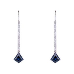 Vintage Sapphire And Diamond Drop Earrings