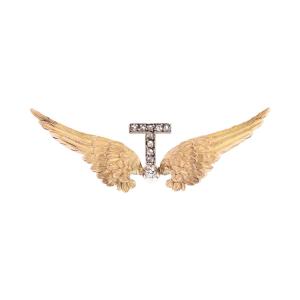 Brooch With Wings And Diamonds