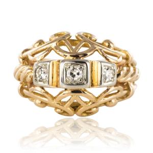 Vintage Ring Son Of Pink Gold And Diamonds