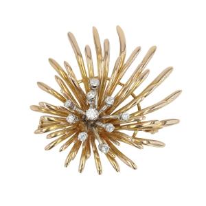 Broche Vintage Or Diamants