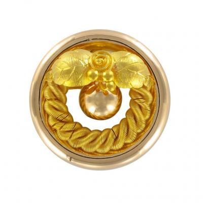 Broche Ancienne Ronde En Or