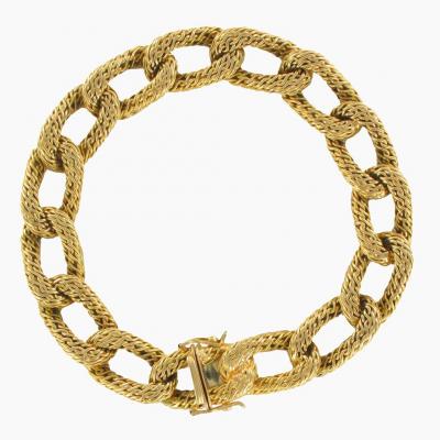 Vintage Gold Curbed Gourmette Bracelet