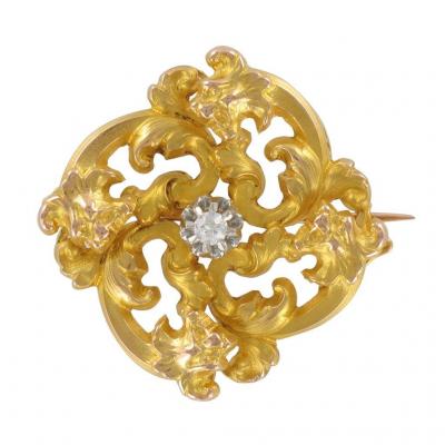 Broche Ancienne Art Nouveau Diamant