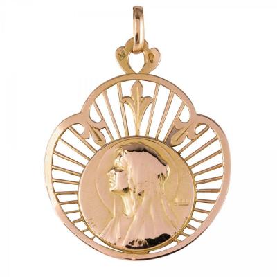 Antique Virgin Gold Halo Medal